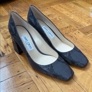 Jimmy Choo Black Snakeskin Heels